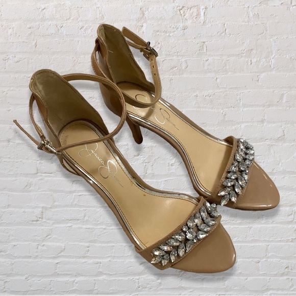 Jessica Simpson Shoes - Jessica Simpson Nude Ankle Strap Heels